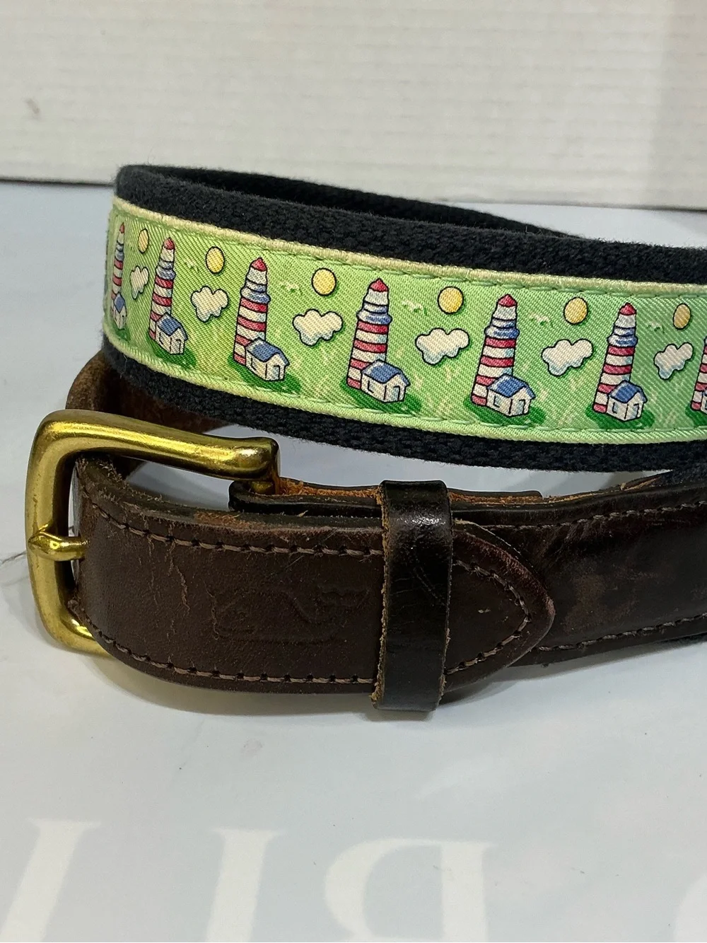 Vineyard Vines Men’s Lighthouse vintage Belt Preppy Coastal 30”Belt Causal